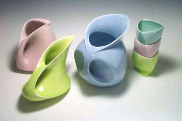 Modern Design Porcelain by David Pier, Pottery of the Future Available Today